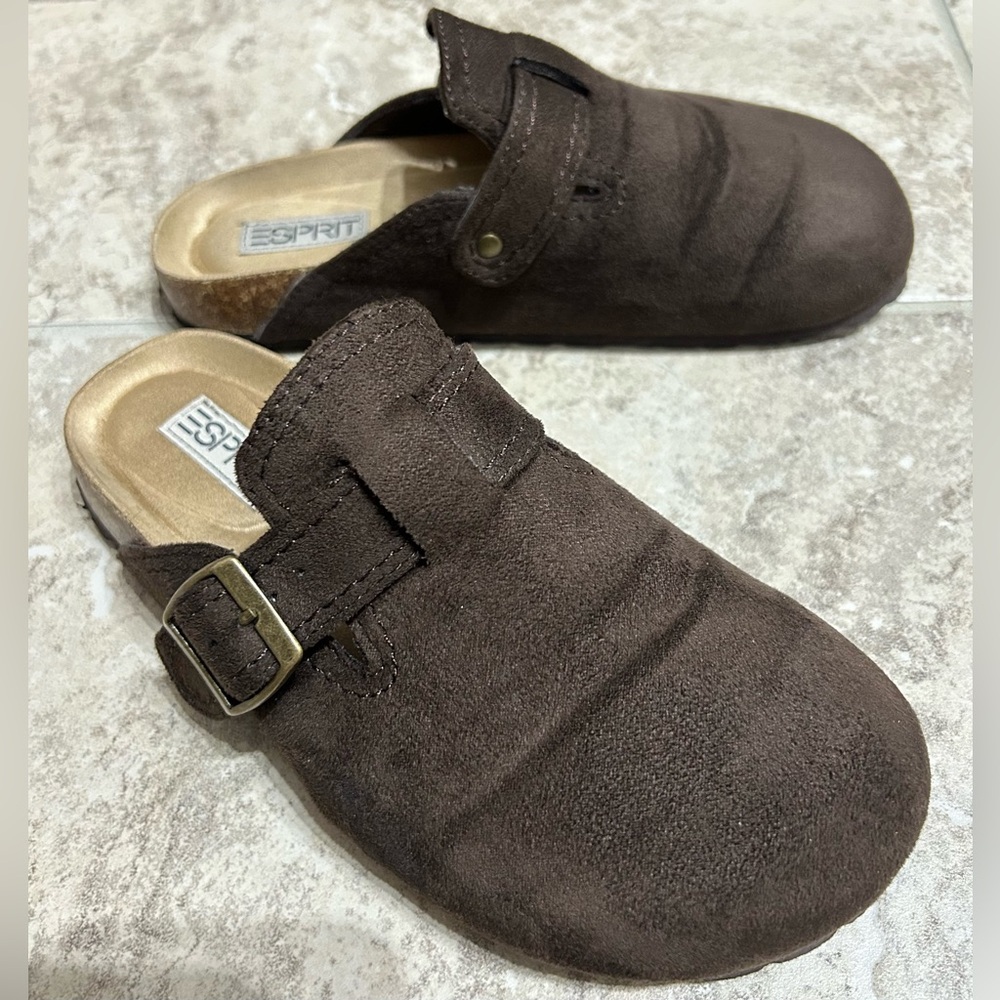 Espirit Brown Suede Clogs